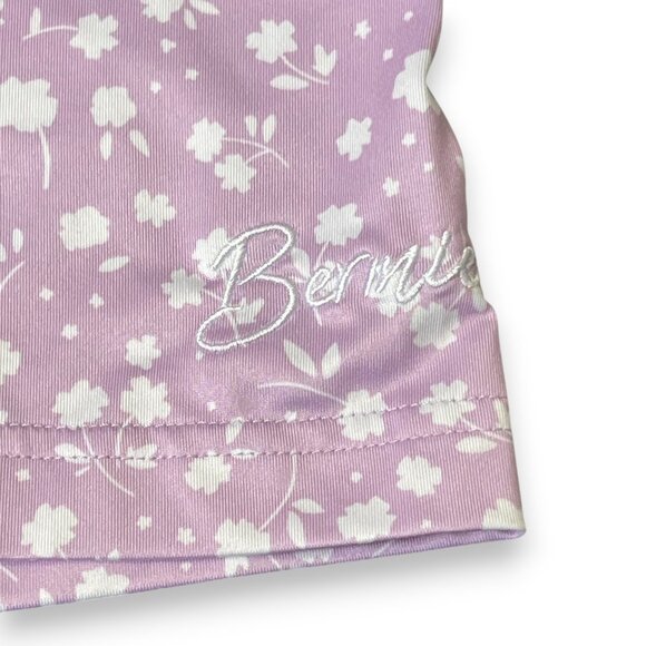 Bermies Men's Lavender Floral Pattern Polo Size Medium - Picture 3 of 5